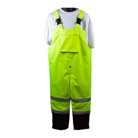 Petra Roc Inc Petra Roc Waterproof Quilted Thermal Bib Rain Pants, ANSI/ISEA Class E, Lime/Black, L, LQBBIP-CE-L LQBBIP-CE-L